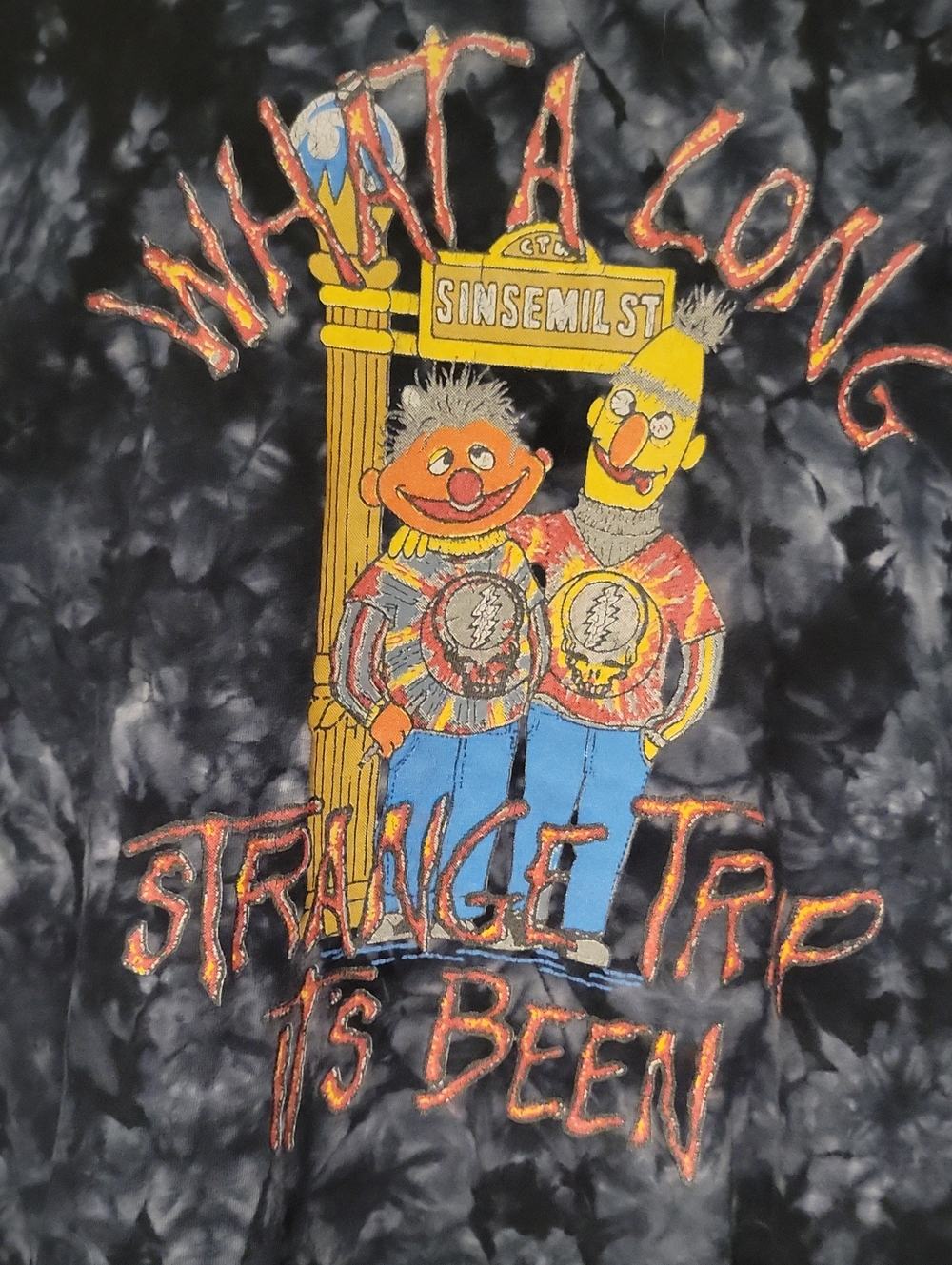 Comfort Colors Men's Navy Tie-Dye Sesame Street Graphic Tee - Picture 3 of 4